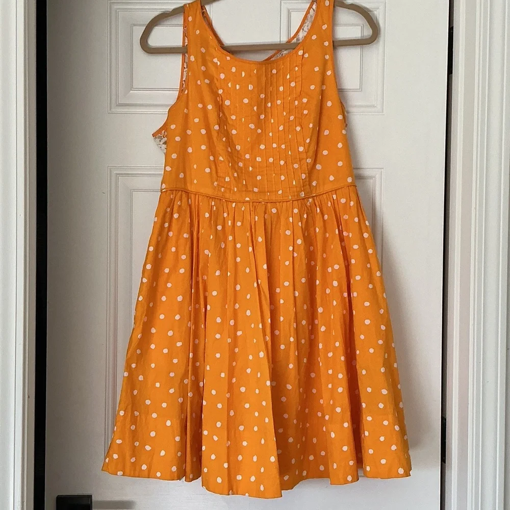 Moulinette Soeurs Orange Polka Dot Dress - Picture 1 of 3